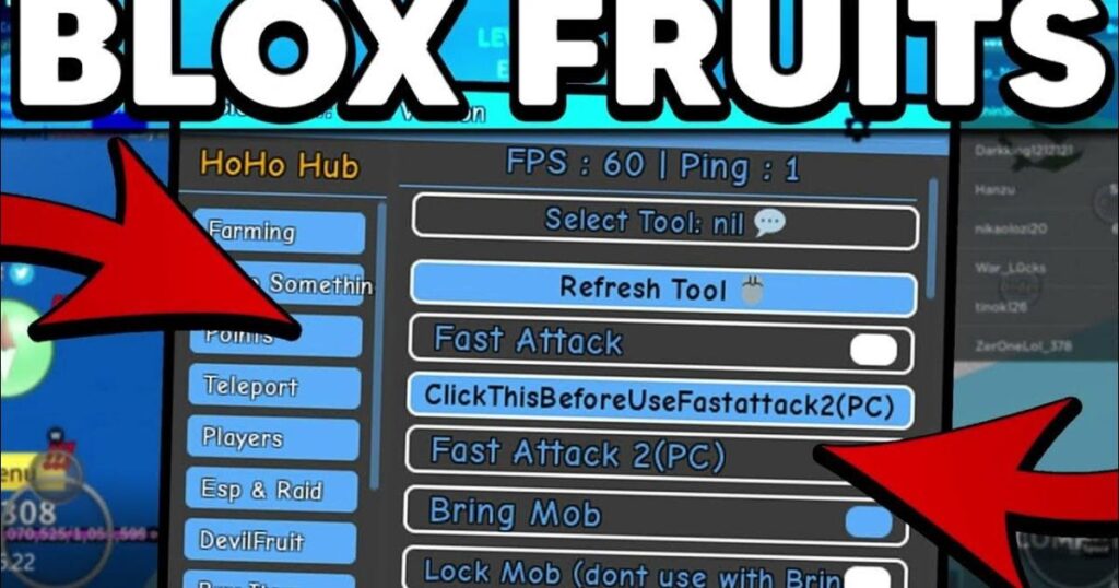 Hoho Hub Blox Fruits Script Features